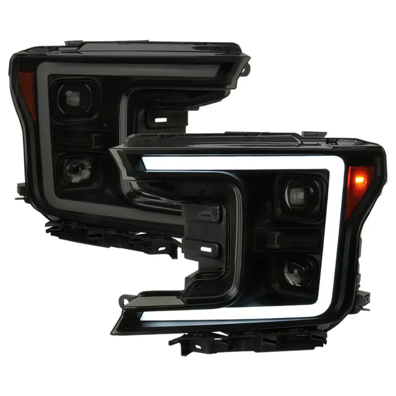 Spec-D 18-20 Ford F150 Projector Headlights Seq Black Smoked 1