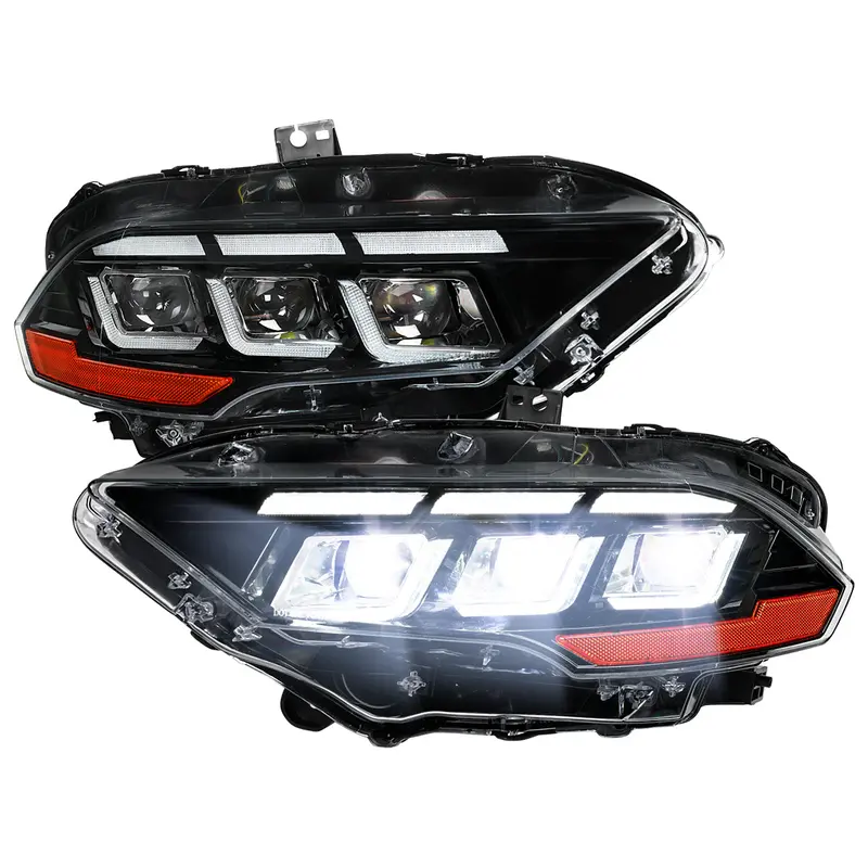 Spec-D 18-23 Mustang Pro Headlights Seq With Start-Up Animation Black 1