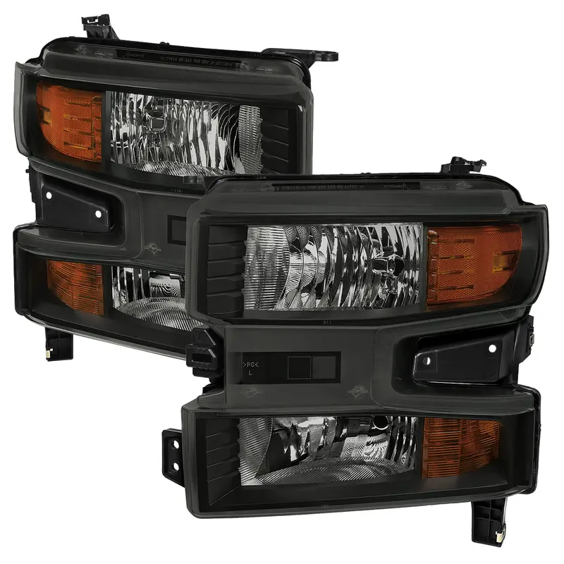Spec-D 19-21 Chevy Silverado 1500 Oem Style Headlights Black/Smoked 1