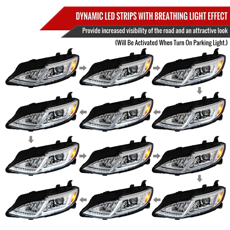 Spec-D 19-24 Chevy Malibu Seq Led Projector Headlights Chrome 2