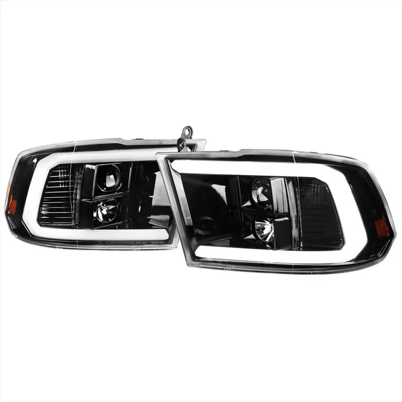 Spec-D 19-24 Dodge Ram 1500 Classic Projector Headlights Black/Clear 1