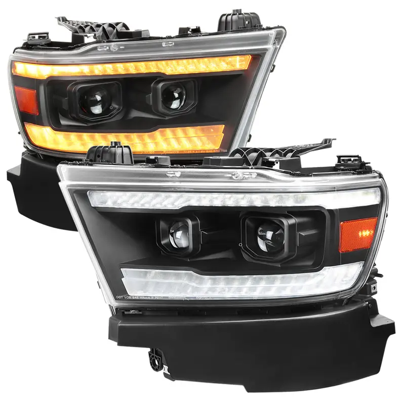 Spec-D 19-24 Ram 1500 Projector Headlights Sequential Led Black 1