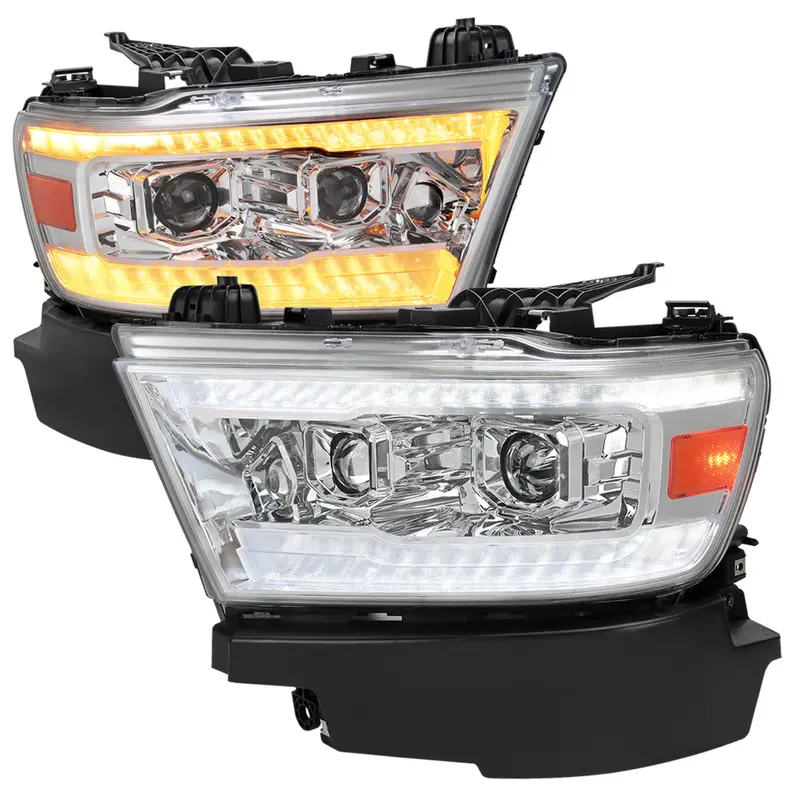 Spec-D 19-24 Ram 1500 Seq Led Projector Headlights Chrome 1