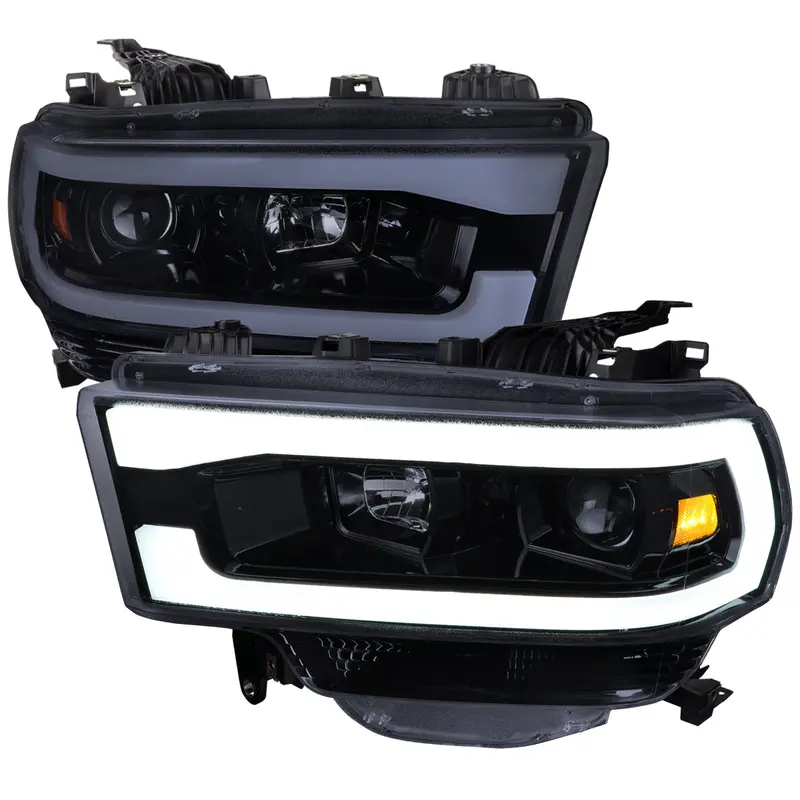 Spec-D 19-24 Ram 2500/3500 Led Drl Bar Projector Headlights Smoked 1