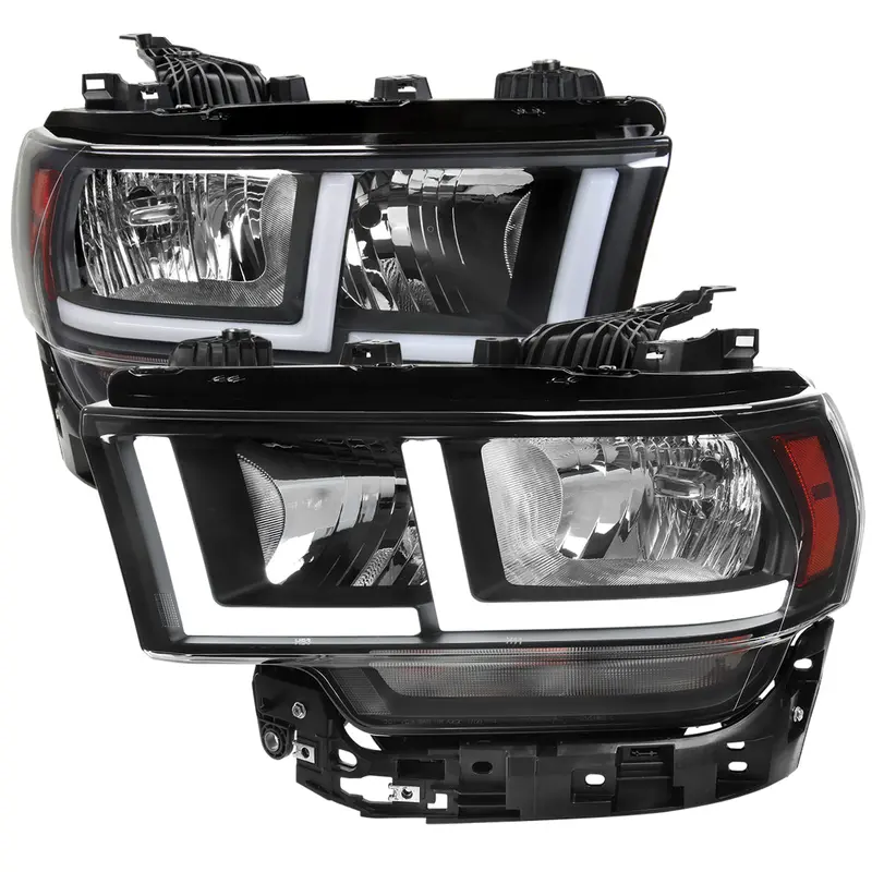 Spec-D 19-24 Ram 2500-5500 Headlights Led Bar Oem Style Matte Black 1