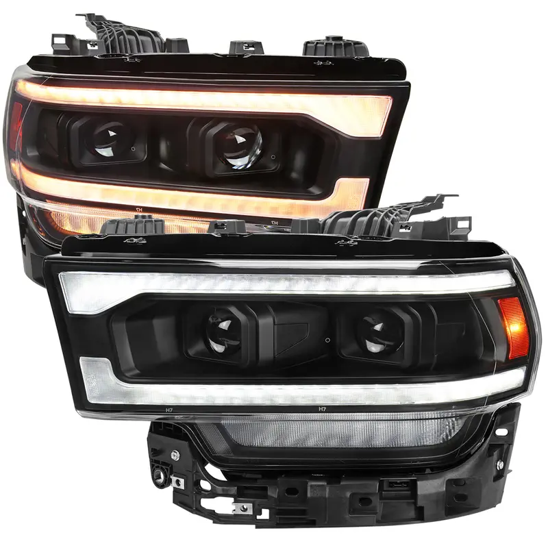Spec-D 19-24 Ram 2500-5500 Headlights Switchback Seq Matte Black 1