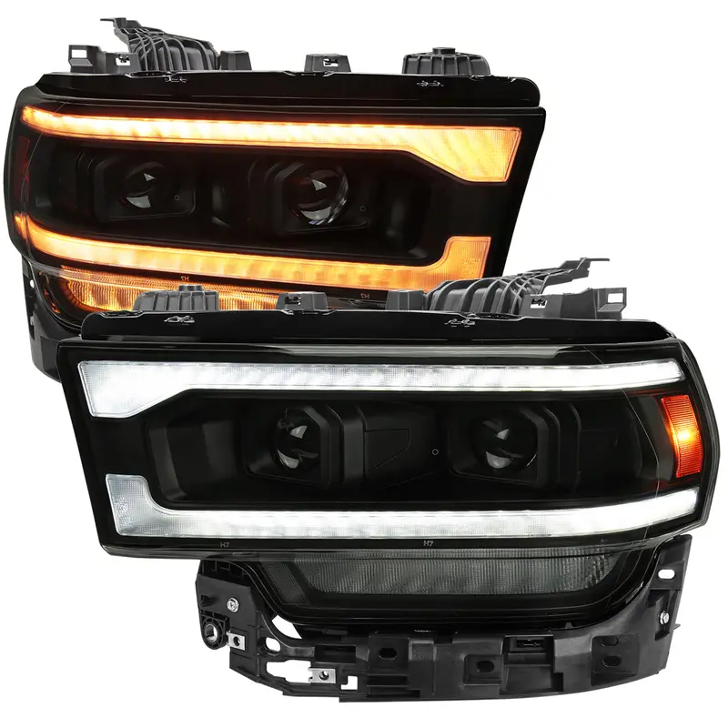 Spec-D 19-24 Ram 2500-5500 Headlights Switchback Sequential Smoked 1