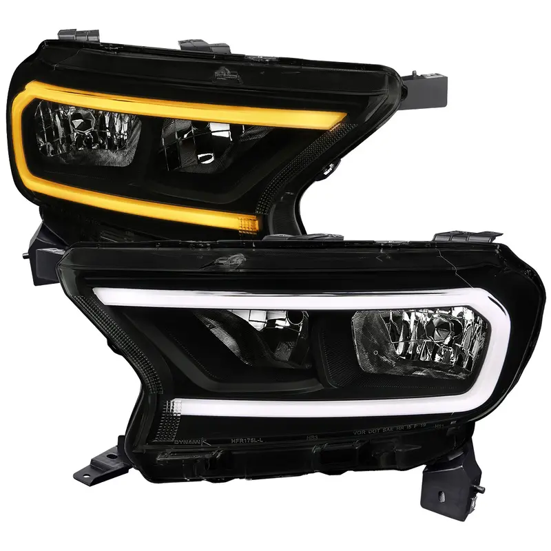 Spec-D 19-24 Ranger Xl Xlt Headlights Oem Style Light Bar Black/Smoked 1