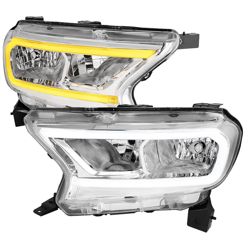 Spec-D 19-24 Ranger Xl Xlt Headlights Oem Style Light Bar Chrome 1