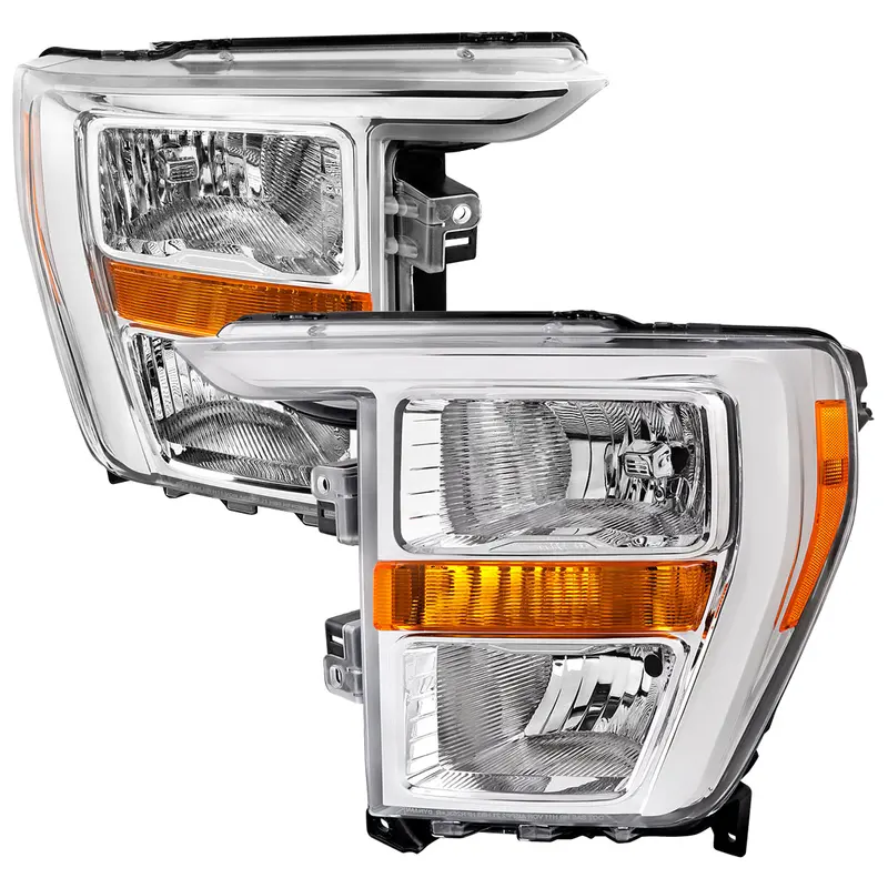 Spec-D 21-23 Ford F-150 Headlights Oem Style Chrome Halogen. 1
