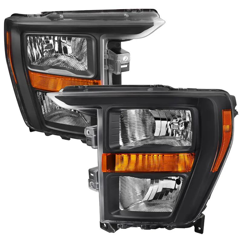 Spec-D 21-23 Ford F-150 Headlights Oem Style Halogen Black/Clear 1