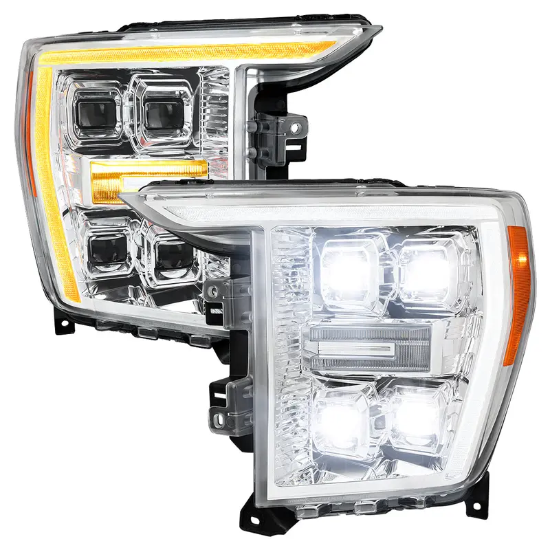 Spec-D 21-23 Ford F-150 Oem Led Headlights Full Sequential Chrome 1