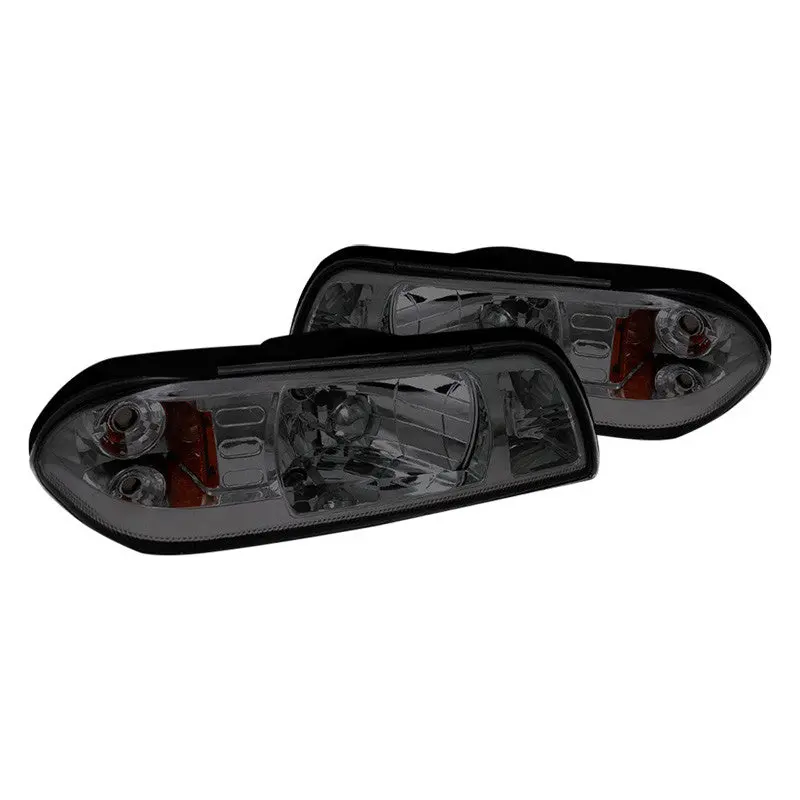 Spec-D 87-93 Ford Mustang Headlights Crystal Chrome/Clear 1