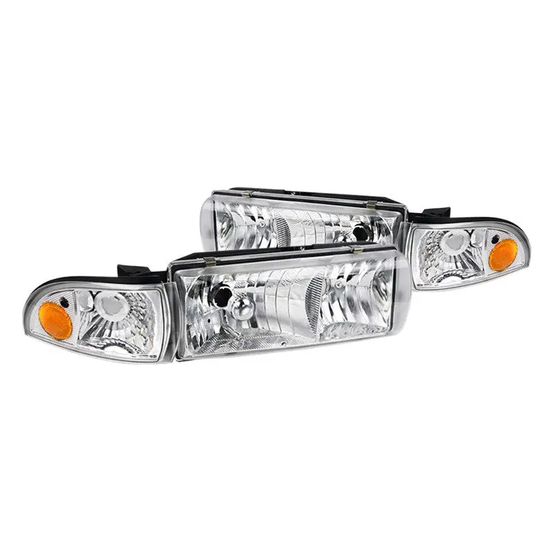 Spec-D 91-96 Chevy Impala Chrome Headlights Corner Lights 1
