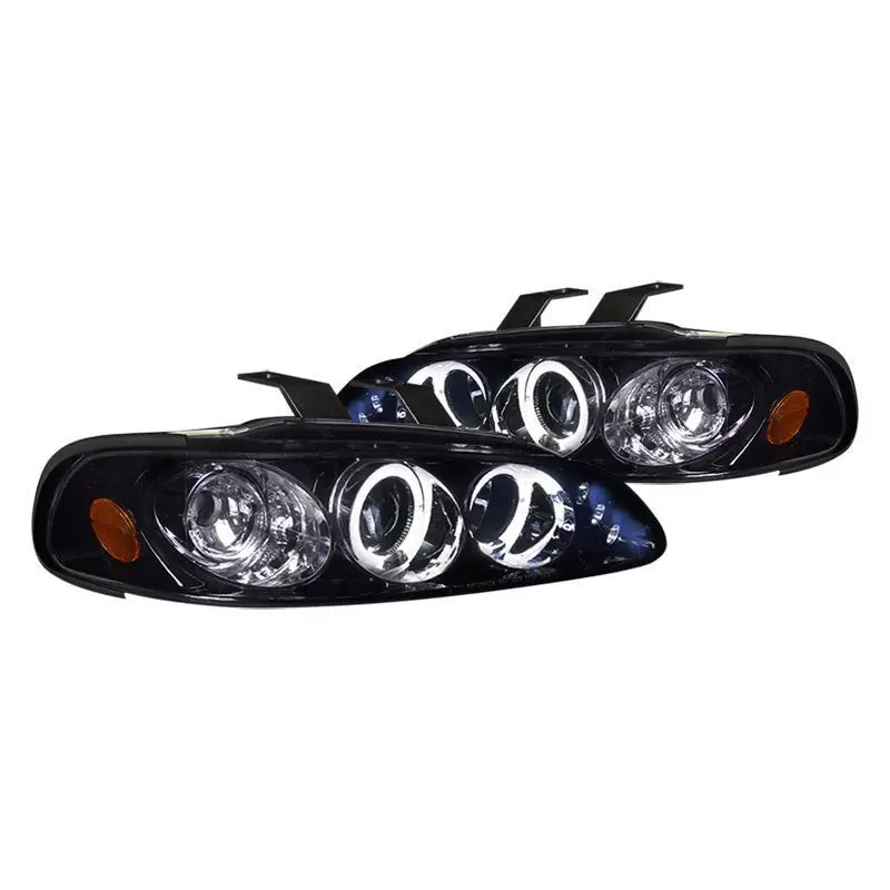 Spec-D 92-95 Honda Civic Projector Halo Headlights Black/Smoked 1