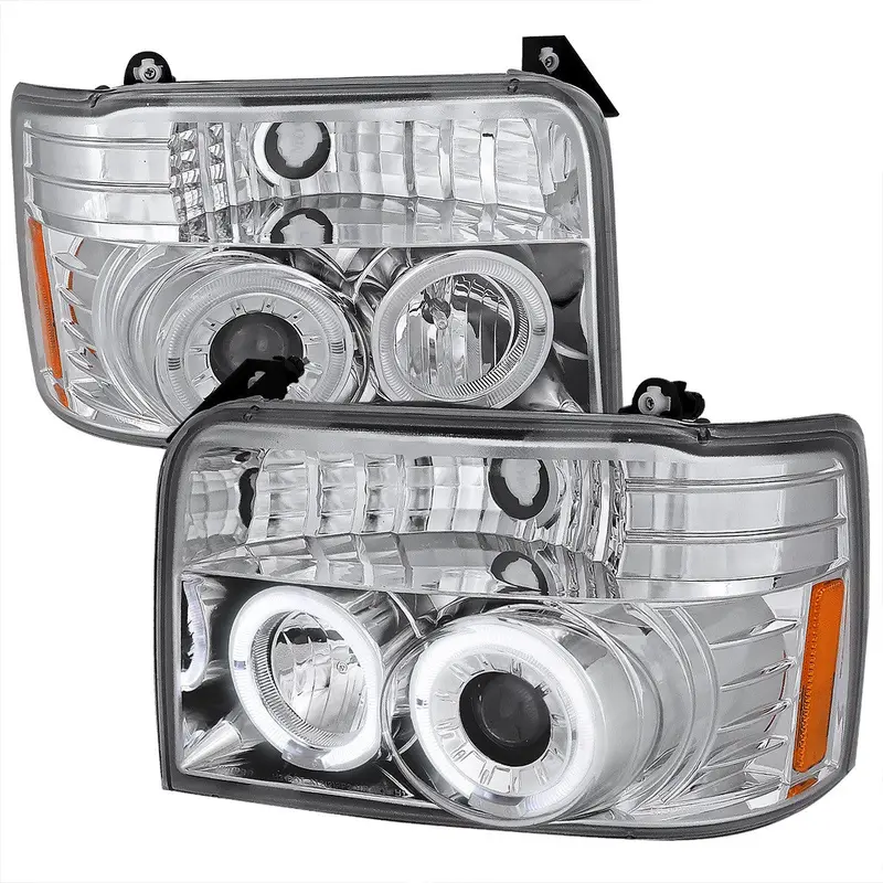 Spec-D 92-96 Ford F150 F250 Bronco Projector Headlights Chrome 1