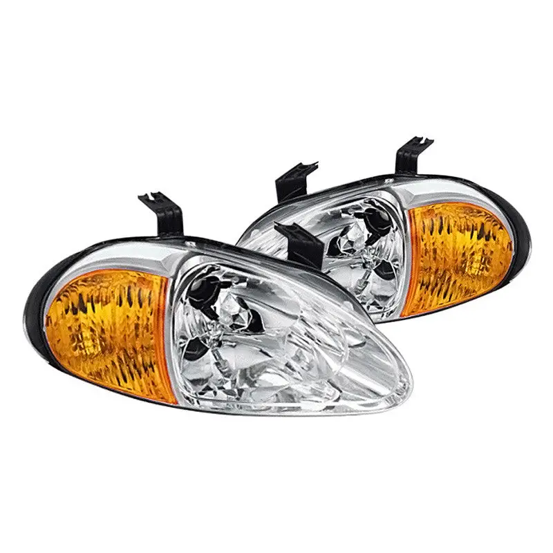 Spec-D 93-97 Honda Del Sol Headlights Oem Style Black/Clear 1