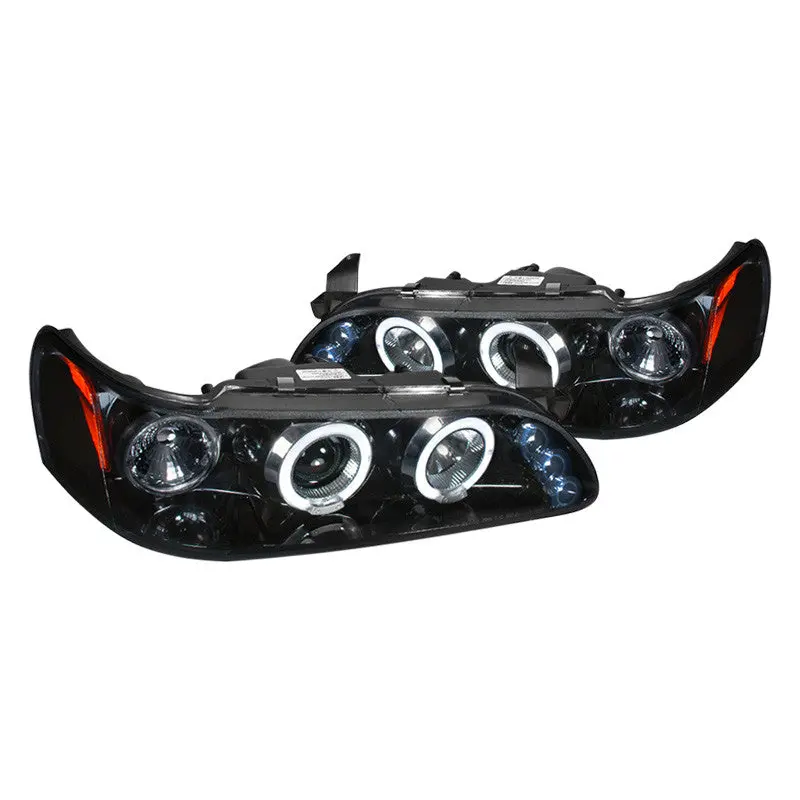 Spec-D 93-97 Toyota Corolla Halo Projector Headlights Smoked 1