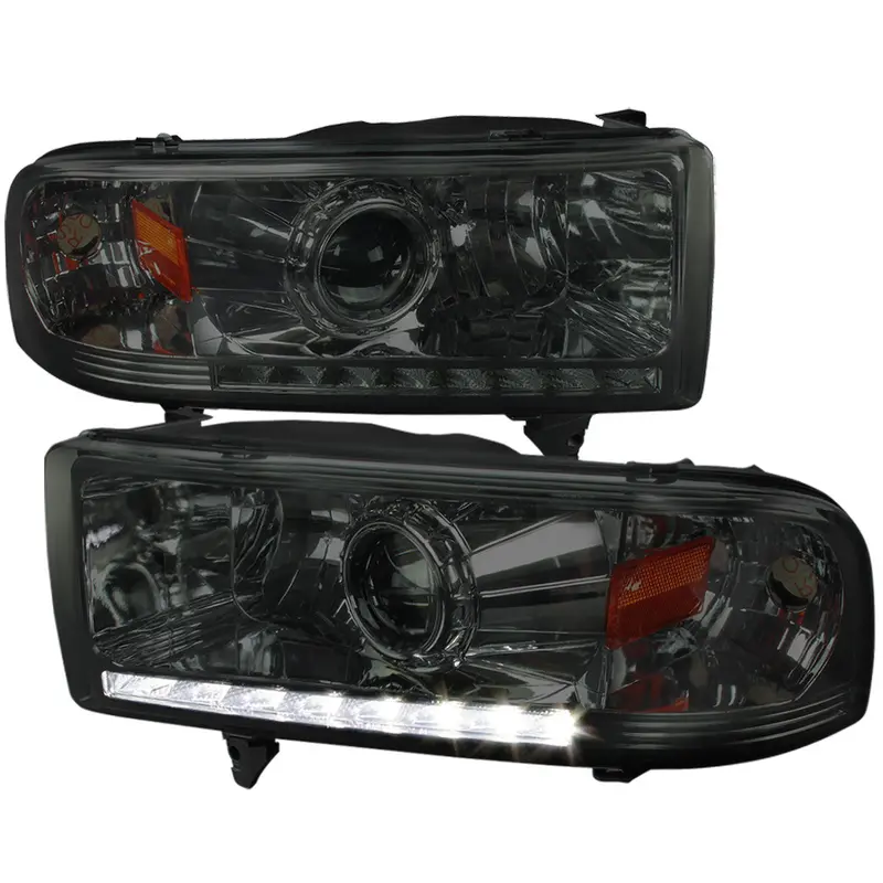 Spec-D 94-01 Dodge Ram Projector Headlights Chrome Smoked 1