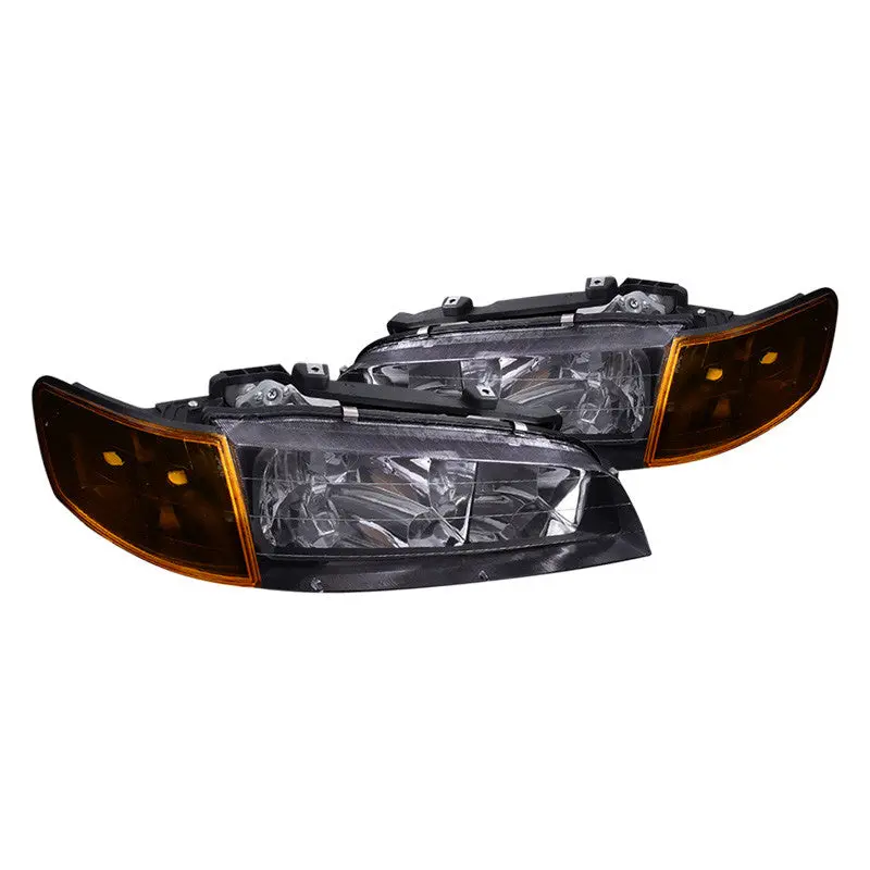 Spec-D 94-97 Honda Accord Black Headlights Amber Corner 1