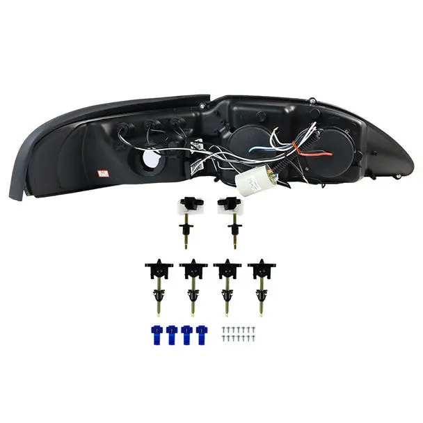Spec-D 94-98 Ford Mustang Halo Projector Headlights Black 2