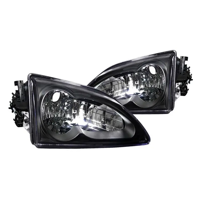 Spec-D 94-98 Ford Mustang Headlights Oem Style Matte Black/Clear 1