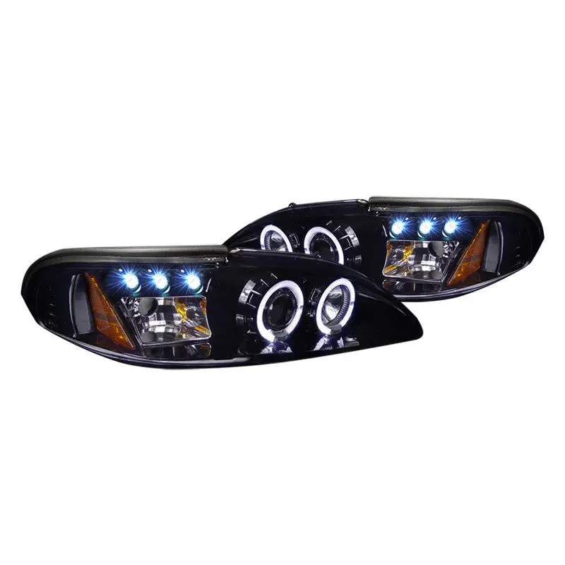 Spec-D 94-98 Ford Mustang Projector Black Headlights Smoke Lens 1