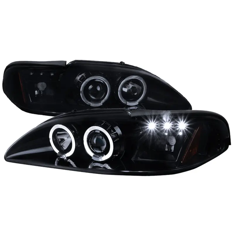 Spec-D 94-98 Ford Mustang Projector Headlights Black/Smoked 1