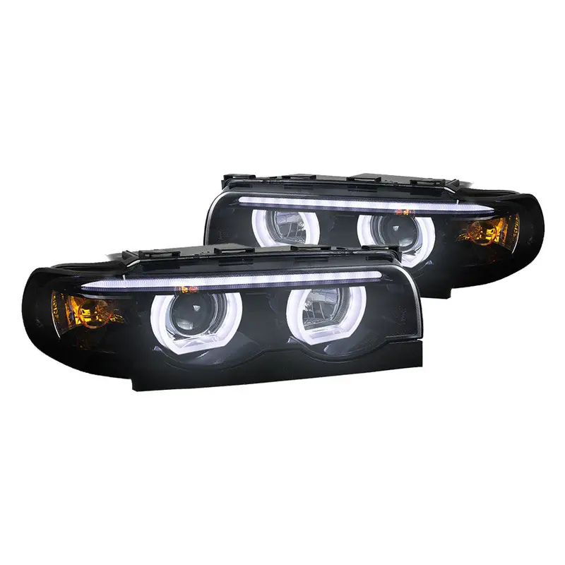 Spec-D 95-01 Bmw E38 7 Series Halo Projector Headlights Smoked 1