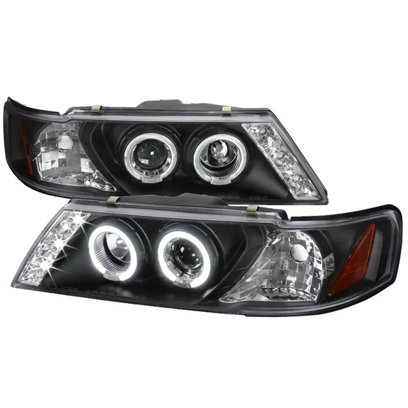 Spec-D 95-99 Nissan Sentra Halo Projector Headlights Black 1