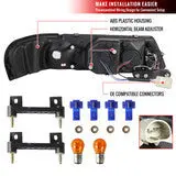 Spec-D 95-99 Nissan Sentra Projector Halo Headlights Matte Black/Clear 2