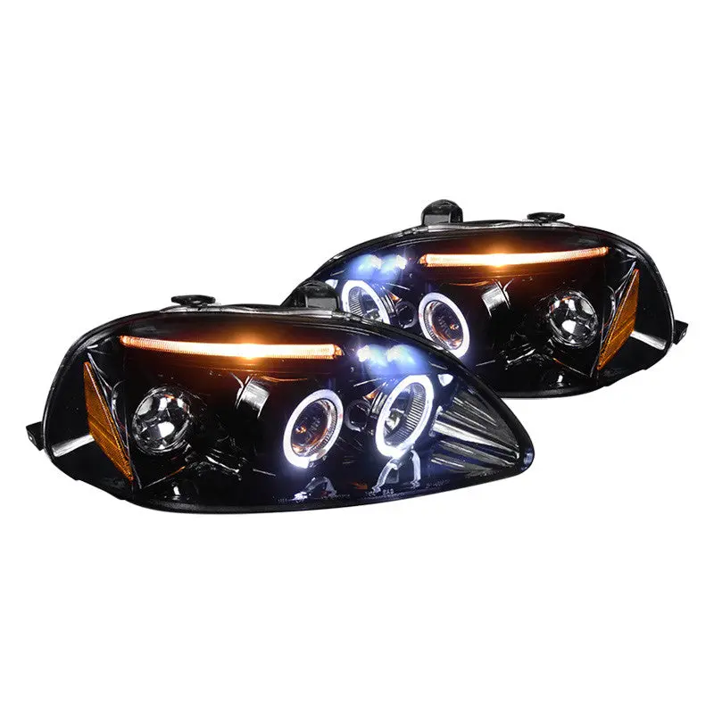 Spec-D 96-98 Civic Led Projector Headlights Black/Smoked Lens 1