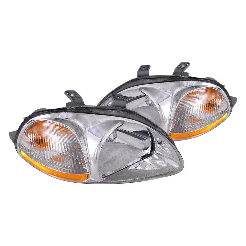 Spec-D 96-98 Honda Civic Crystal Headlights Chrome/Clear 1