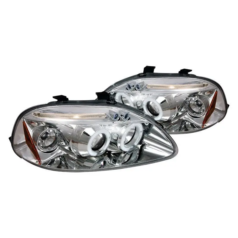 Spec-D 96-98 Honda Civic Projector Halo Headlights Chrome/Clear 1