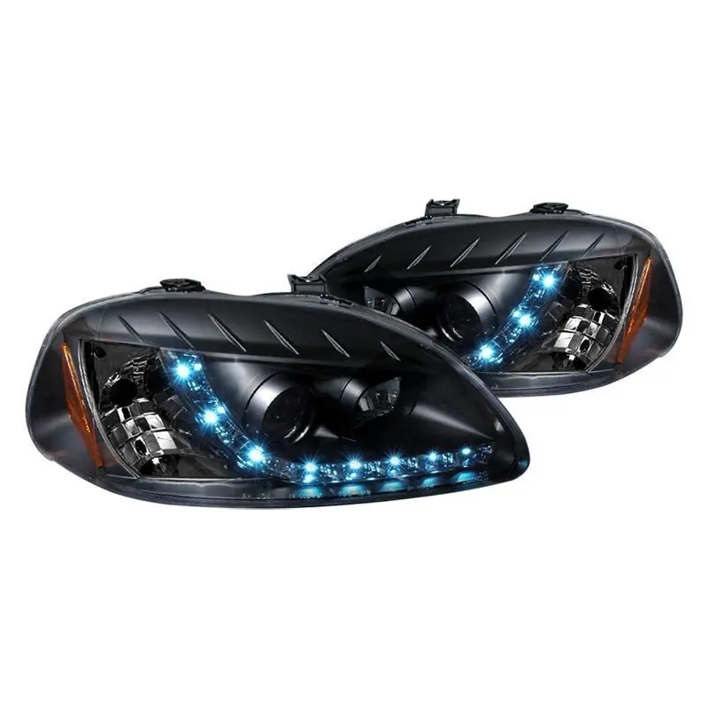Spec-D 96-98 Honda Civic R8 Halo Projector Headlights Black 1