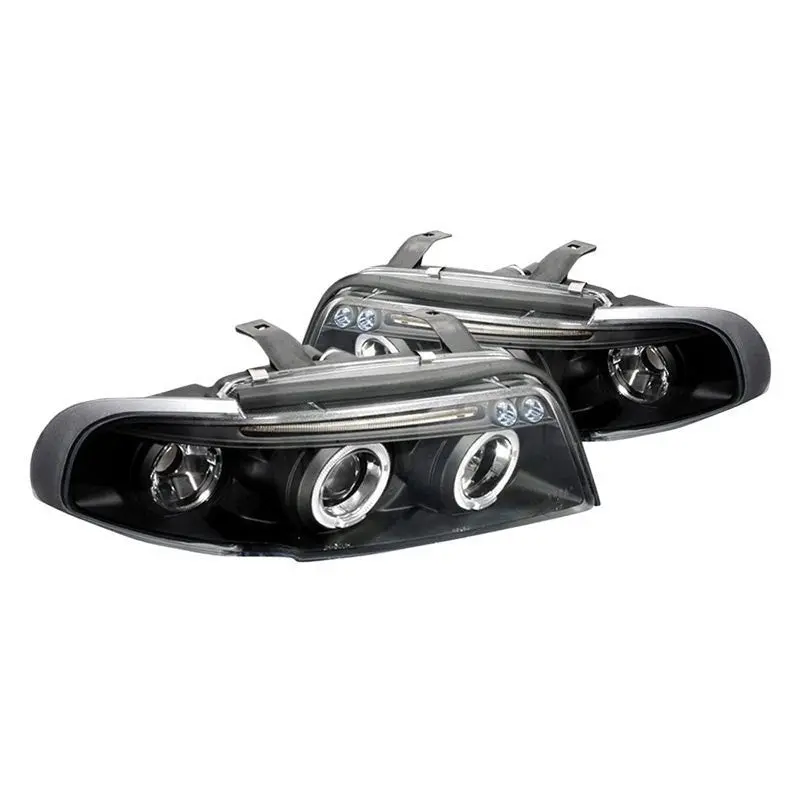 Spec-D 96-99 Audi A4 S4 Halo Projector Headlights Black 1