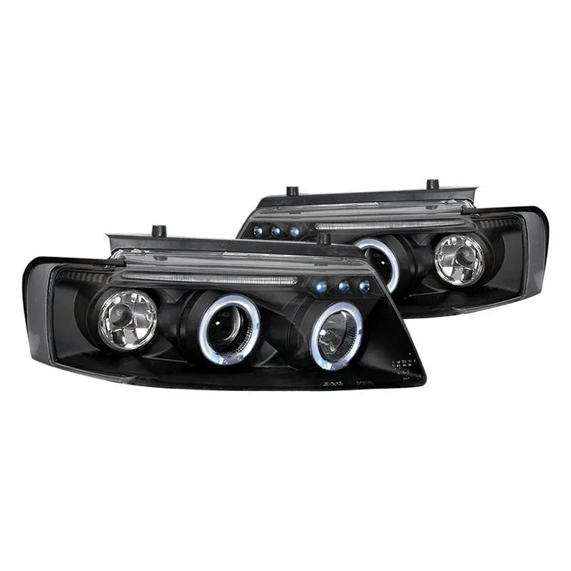 Spec-D 97-00 Vw Passat Headlights Dual Halo Projector Led Drl Black 1