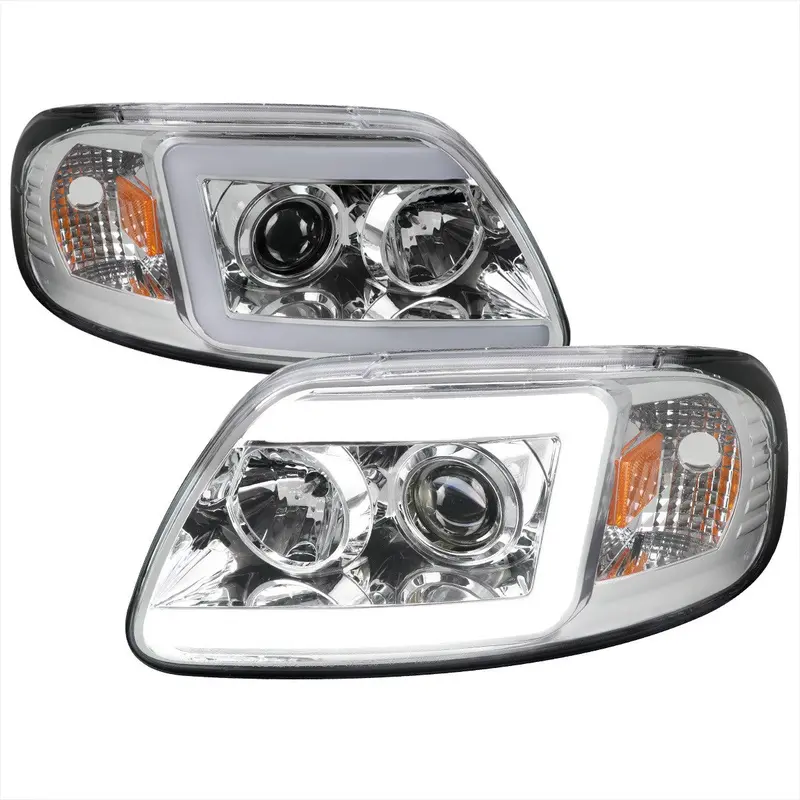 Spec-D 97-03 Ford F150 Projector Headlights Led Bar Chrome 1