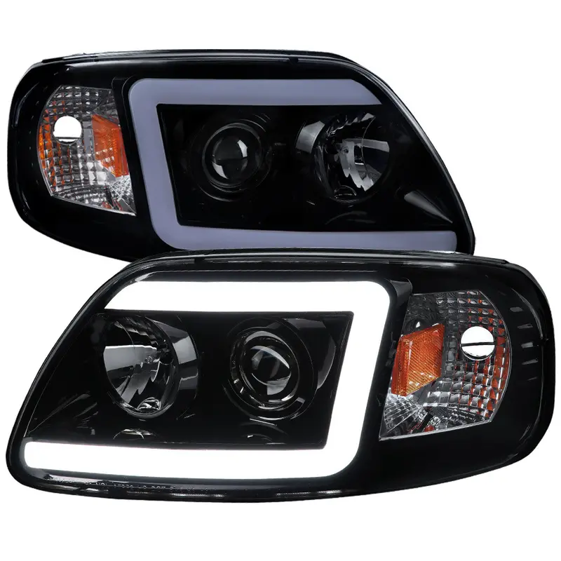 Spec-D 97-04 F-150/Expedition Headlights Led C-Bar Smoked 1
