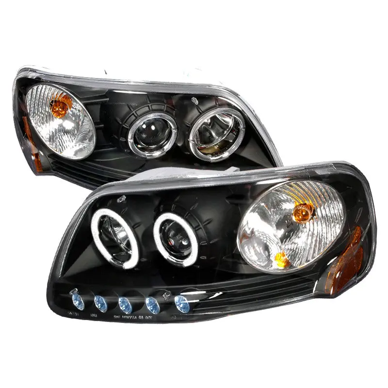 Spec-D 97-04 Ford Expedition F150 Halo Projector Headlights Black 1