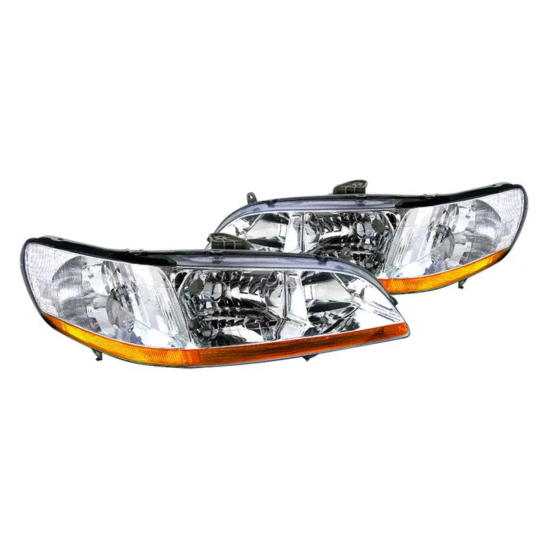 Spec-D 98-02 Honda Accord Headlights Crystal Chrome/Clear Amber 1