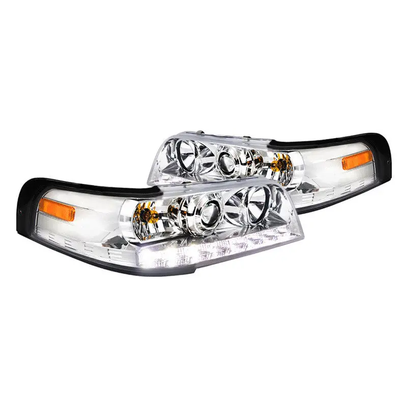Spec-D 98-11 Ford Crown Victoria 1Pc Headlights Chrome 1