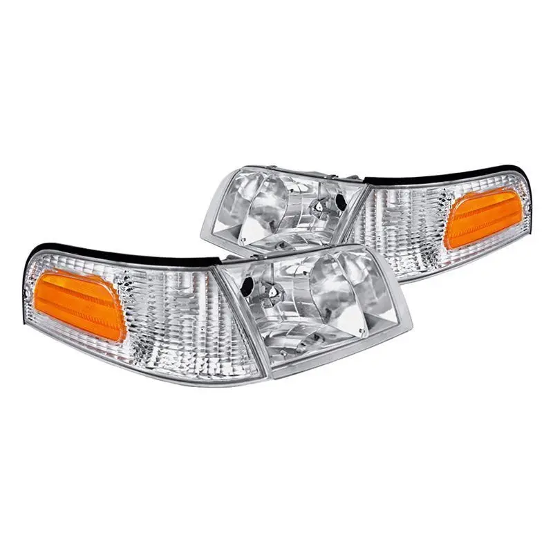 Spec-D 98-11 Ford Crown Victoria Headlights Corner Lights Chrome/Clear 1
