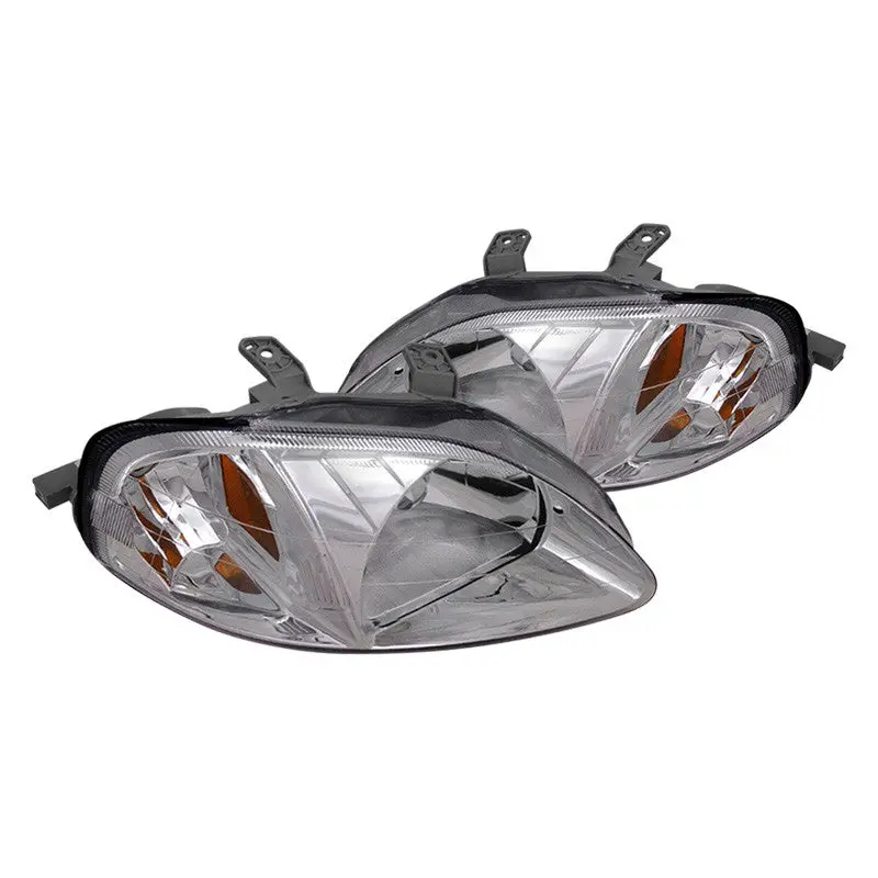 Spec-D 99-00 Honda Civic Crystal Euro Chrome Headlights 1