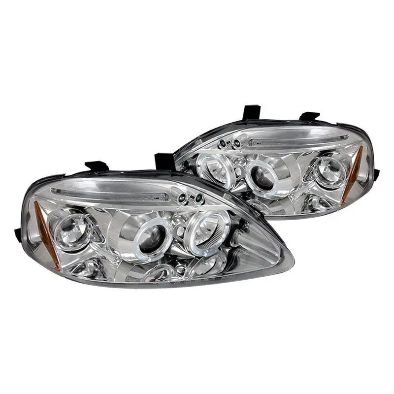 Spec-D 99-00 Honda Civic Halo Projector Headlights Chrome 1