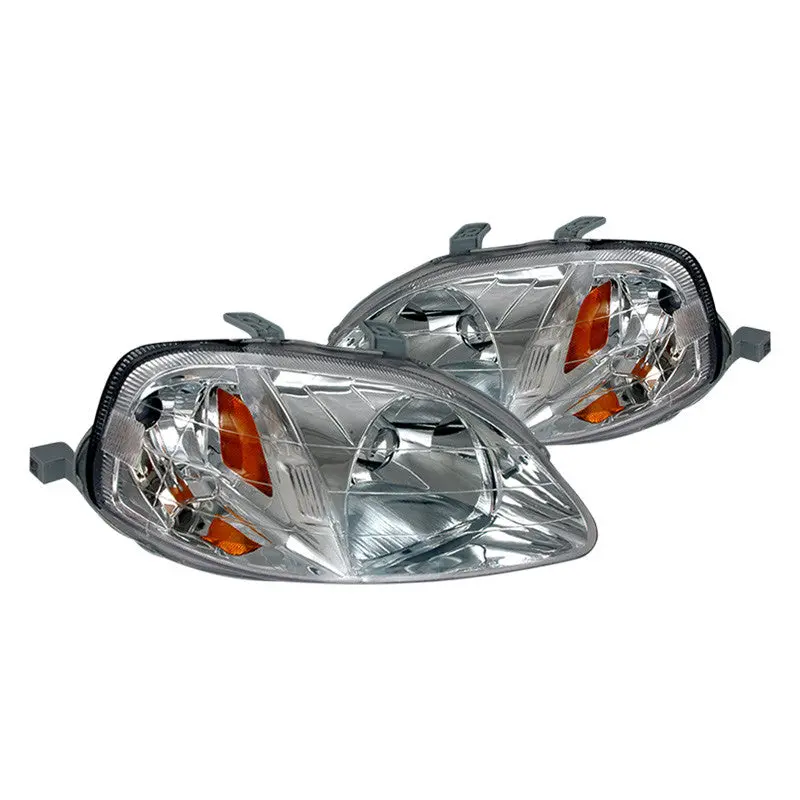 Spec-D 99-00 Honda Civic Headlights Crystal Black/Clear 1