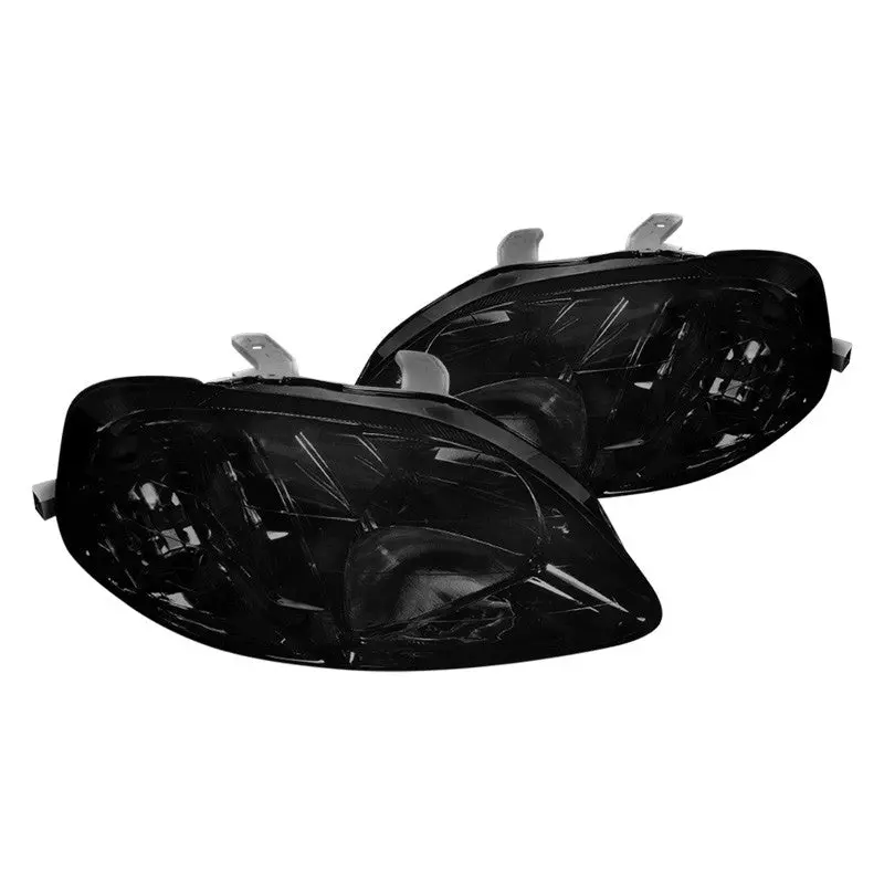 Spec-D 99-00 Honda Civic Smoked Headlights Amber Reflectors 1