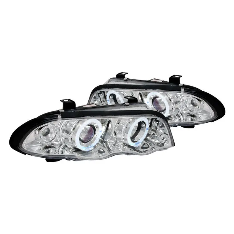 Spec-D 99-01 Bmw E46 4D Halo Projector Chrome Headlights 1