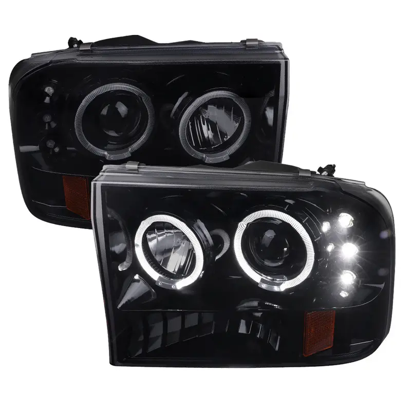 Spec-D 99-04 Ford F250 F350 F450 Excursion Headlights Smoked 1