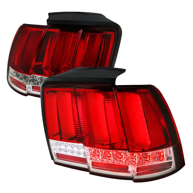 Spec-D 99-04 Ford Mustang Facelift Seq Led Tail Lights Red 1